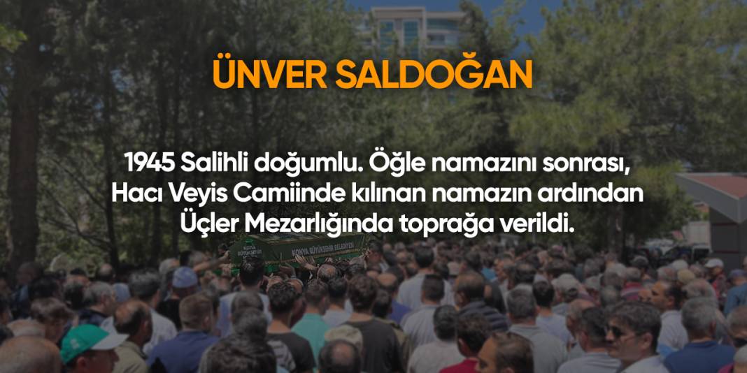 Konya'da bugün vefat edenler | 20 Eylül 2025 8